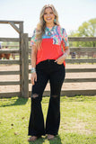 Orange/multi color tie dye short sleeve top w/front pocket GJQ9208 (ES8)