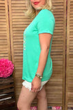 MAMA BEAR Tiffany blue printed short sleeve women t-shirt DLH9254