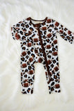 Football & leopard prints unisex infant baby romper XCH05002 A12S1