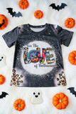 "FOR THE LOVE OF HALLOWEEN" short sleeve gray kids t-shirt DLH2613 (9S6)
