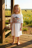 YEEHAWS AND COWGIRLS white long sleeve western girls dress DLH2577