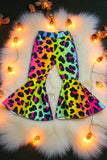 Multi color leopard patterns denim pant girls jeans DLH2728 A16S1