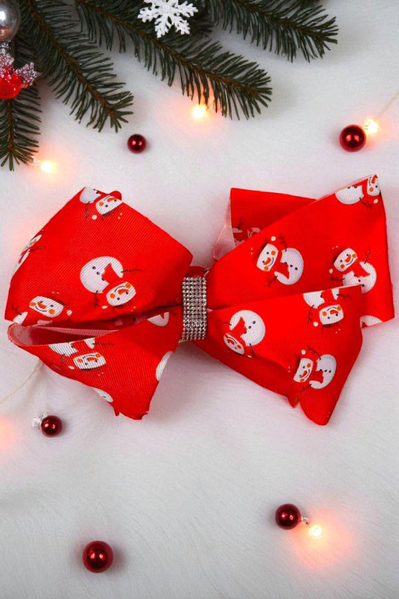 Red snowman double layer rhinestone 7.5