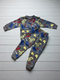 Robots printed thick sweatshirts 2pcs boy's sets 250704M A15S1