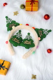 Merry Christmas headband & 2pcs clip hair bow 3pc girls hair accessories
