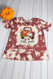 FALL FEELS pumpkin tie dye short sleeve girls t-shirt DLH2774 A7S6