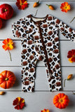 Football & leopard prints unisex infant baby romper XCH05002 A12S1
