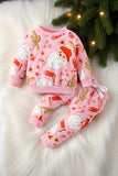 Christmas santa claus & cactus printed 2pc baby outfit sets 250713M A12S4