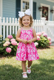 Spring floral printed sleeveless girls dress with/criss cross XCH03011 (A2S3)