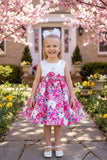Chic trendy floral toddler girls boutique dress DLH2876 (A1S1)