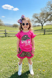 Let's go girls hats print pink and leopard 2pcs girls sets XCH0333-14H (A5S6)
