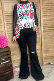 XCH13017 Leopard & serape popsicle multi colors printed women tank top