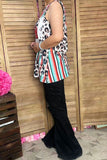 XCH13017 Leopard & serape popsicle multi colors printed women tank top