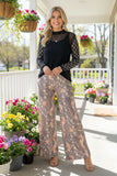 Snake skin printed straight wide leg women pant YMY10398 IS19