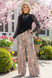 Snake skin printed straight wide leg women pant YMY10398 IS19