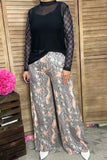 Snake skin printed straight wide leg women pant YMY10398 IS19