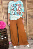 Howdy blue concho printed short sleeve women t-shirt DLH12158 (AS8)