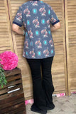 GJQ11322  Horse riding cowboy & jewe short sleeve women top (GS11)