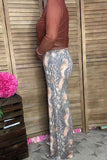 Snake skin printed straight wide leg women pant YMY10398 IS19