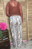 Snake skin printed straight wide leg women pant YMY10398 IS19