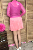 BQ13263I Multi color Faux Suede women skirt w/studded IS18
