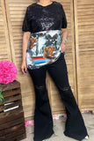 Sequin & western patterns short sleeves women tops BQ12208  (AS6)