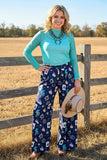 Western cowgirl lucky 8 card flame print women's boutique pant Southern Stitch XCH17171 GS6