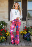 Multi color tie dye bell bottoms women's pant XCH8964 IS22
