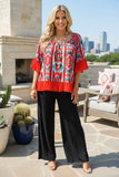 Western aztec off-shoulder women's boutique blouse Southern Stitch YMY15524 (DS1)