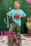 1107WY  LET'S GET CRAY CRAY Red lobster leopard bell bottoms girl set