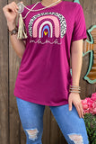 MAMA Rainbow printed short sleeve women t-shirt DLH10902 IS17