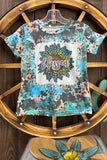 BLESSED sunflower printed girl t-shirt DLH1017-9