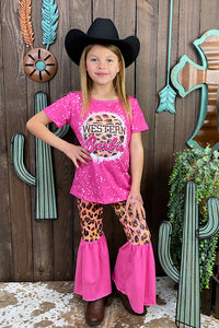 Pink WESTERN BARBIE Leopard printed girls set