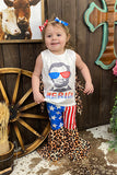 Girls boutique clothing wholesale America leopard printed girl set DLH0923-04 A9S5