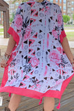 BA10869 Pink floral printed kimono