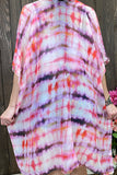 BA8653 Multi-color printed kimono