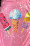 DLH0923-05 Ice cream & popsicles printed girls set