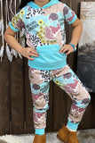 Western COWGIRL GLITTER hoode top & pant girls boutique set DLH0923-20 (A1S9)