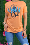 Orange BEYOUTIFUL turquoise jewel printed t-shirt DLH11014 (GS11)