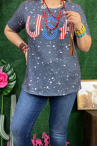 USA Patched stars printed t-shirt