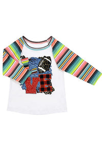 LOVE FOOTBALL WHITE TOP WITH SERAPE PRINTED SLEEVES. SY-DLH4042K