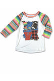 LOVE FOOTBALL WHITE TOP WITH SERAPE PRINTED SLEEVES. SY-DLH4042K