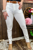 J208 Solid white skinny jeans