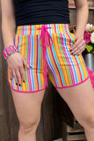 YMY9537 Multi color serape shorts