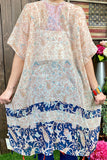 YZ213177 Cream paisley & blue printed kimono
