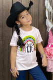 DLH1215-34 HAVE HOPE rainbow pink GIRLs t-shirt